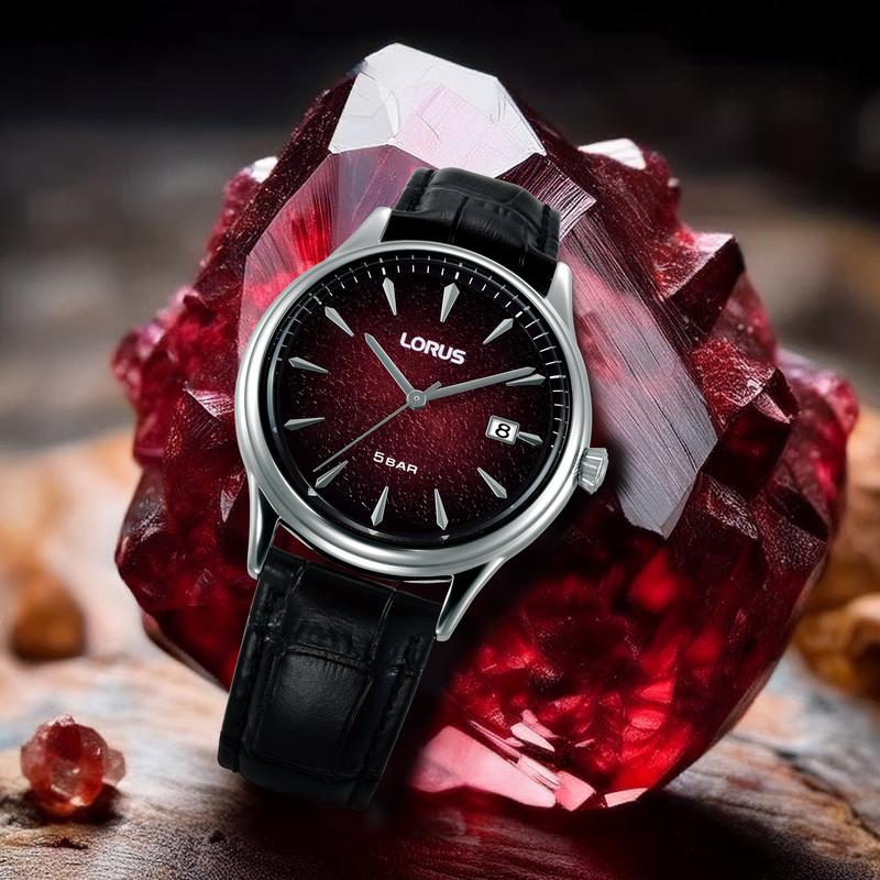 Lorus Classic Men's Quartz Watch Dark Red Gradation Dial