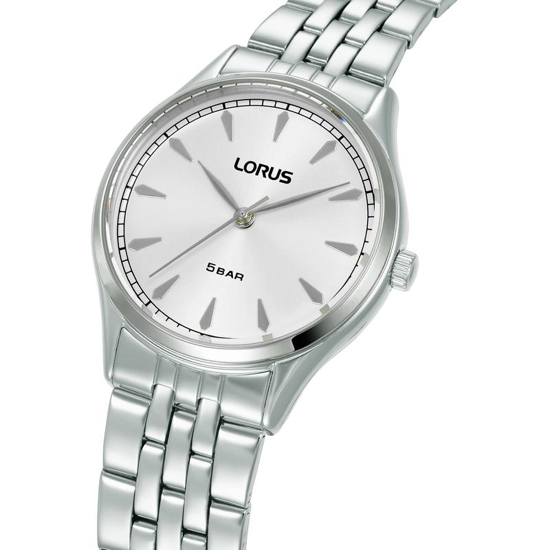Lorus Classic Women's Quartz Watch Stainless Steel Silver White Sunray Dial