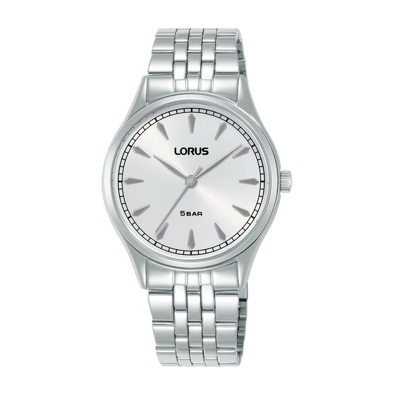 Lorus Classic Women's Quartz Watch Stainless Steel Silver White Sunray Dial