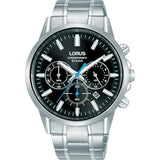 Lorus Gents Black Dial Chronograph Watch