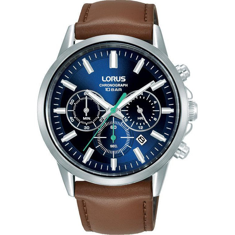 Lorus Gents Brown Leather Strap Chronograph Watch