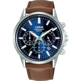 Lorus Gents Brown Leather Strap Chronograph Watch