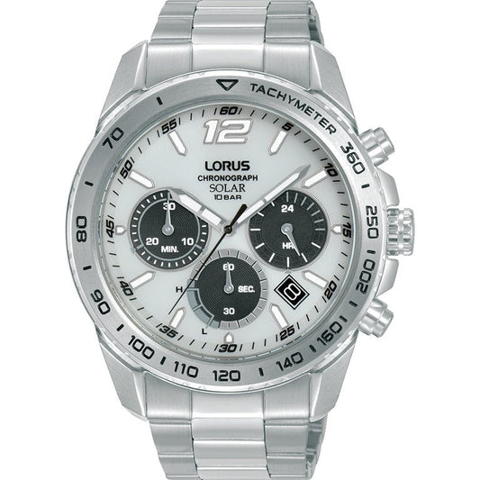 Lorus Gents Silver Chronograph Solar Watch