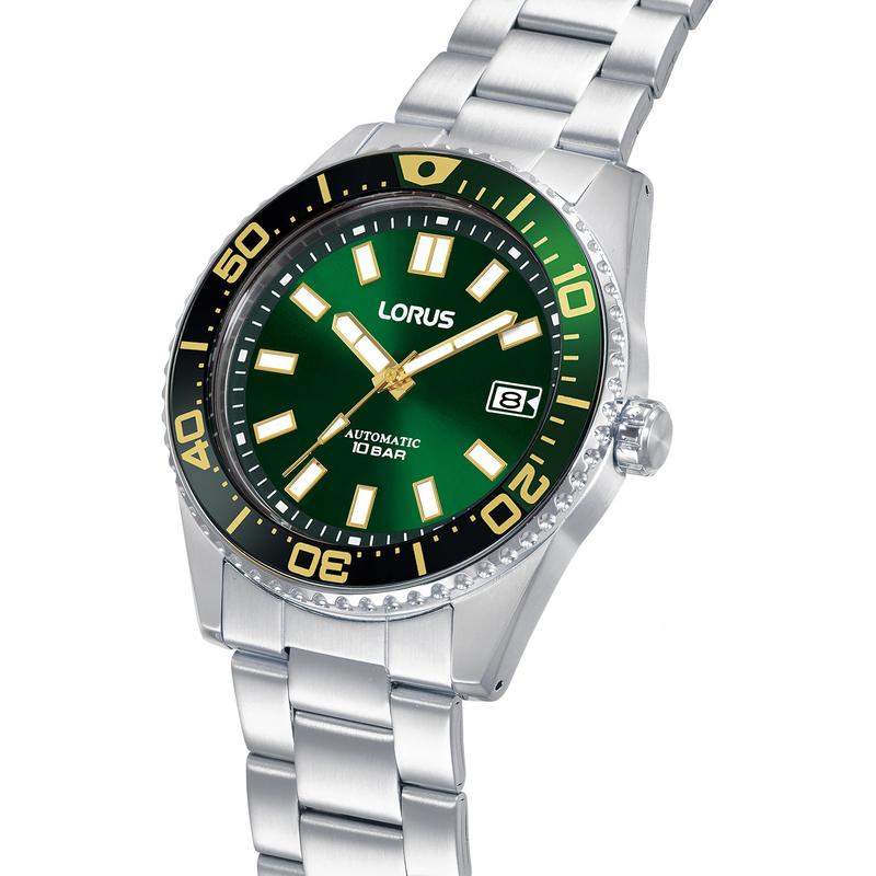 Lorus Sports Men's Automatic Watch Dark Green Sunray Dial