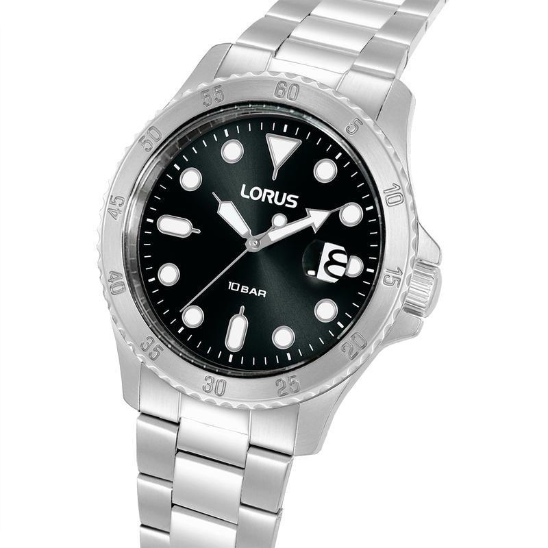 Lorus Sports Men's Quartz Watch Black Sunray Dial