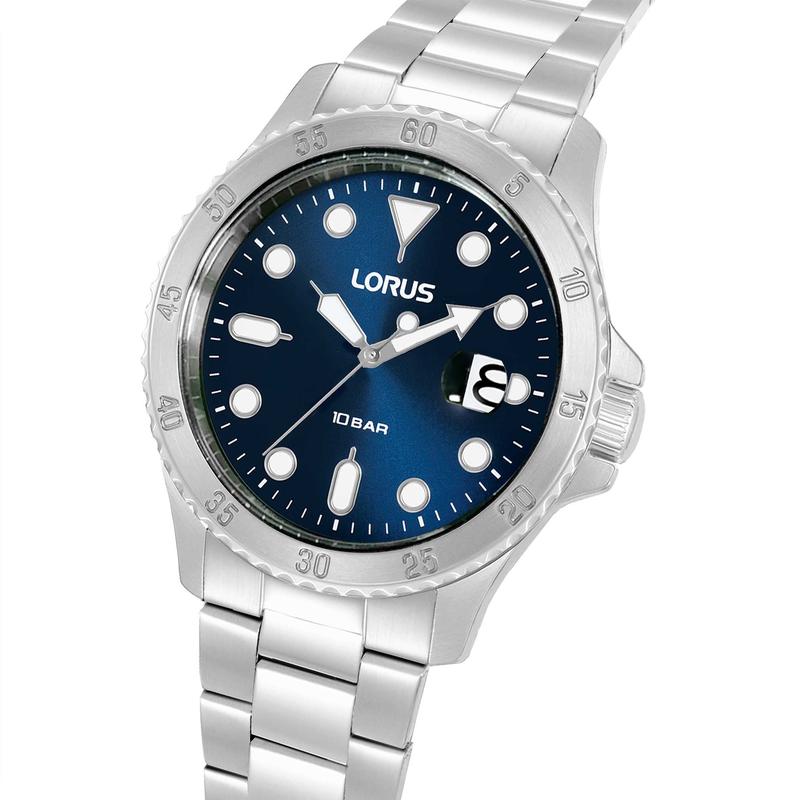 Lorus Sports Men's Quartz Watch Dark Blue Sunray Dial