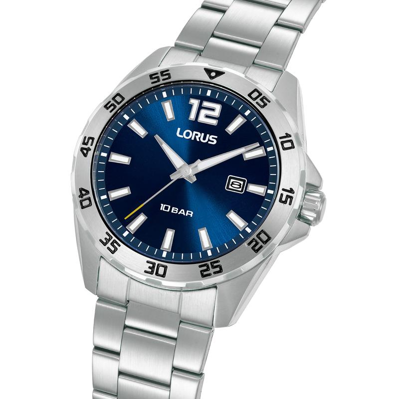Lorus Sports Men's Quartz Watch Dark Blue Sunray Dial