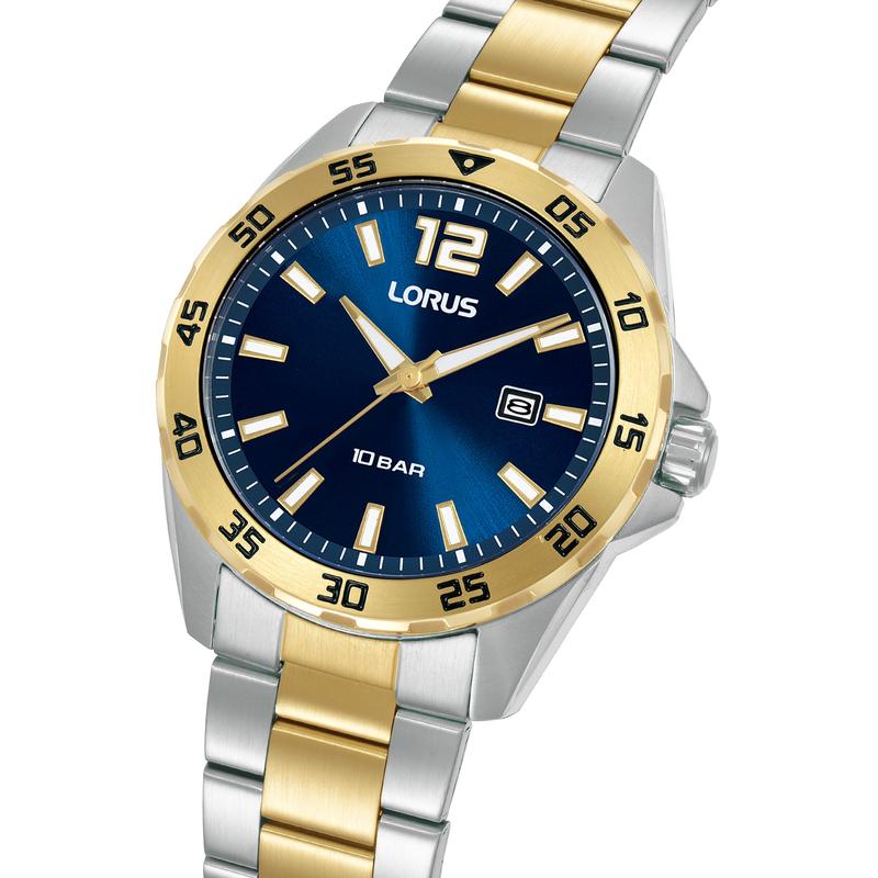 Lorus Sports Men's Quartz Watch Dark Blue Sunray Dial