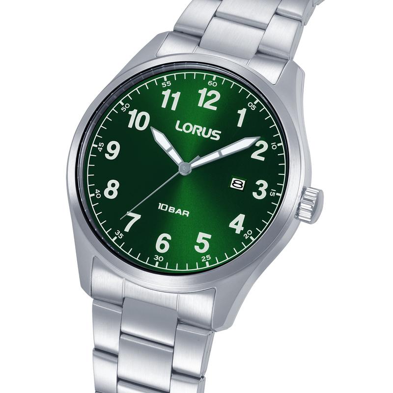 Lorus Sports Men's Quartz Watch Dark Green Sunray Dial