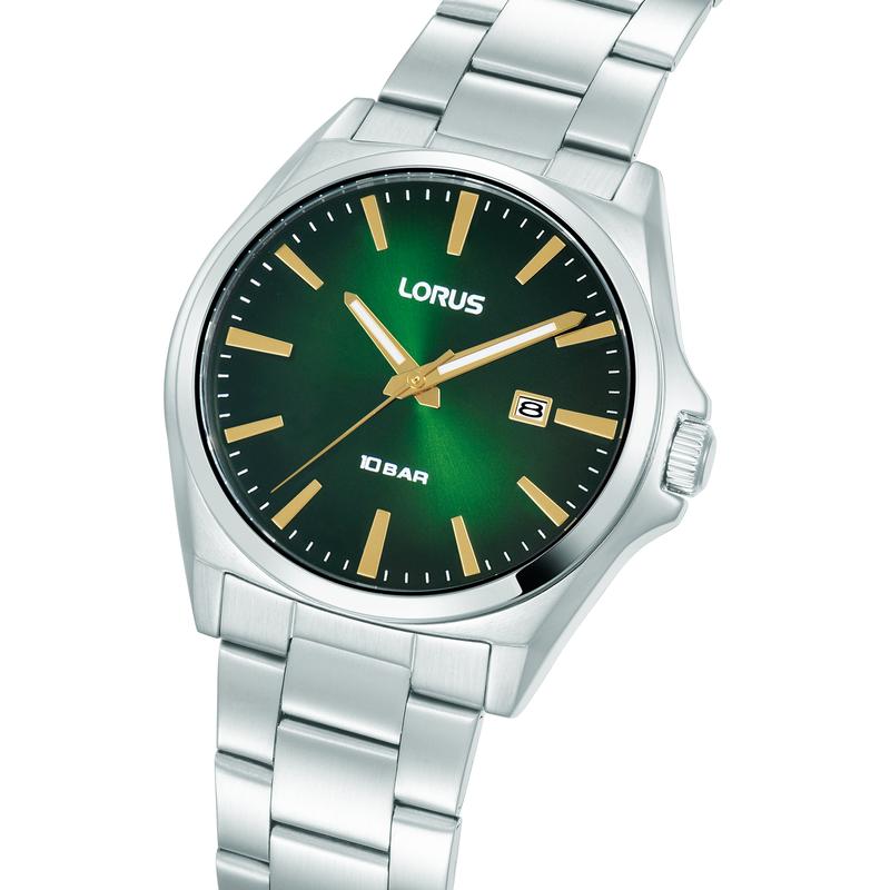 Lorus Sports Men's Quartz Watch Dark Green Sunray Dial
