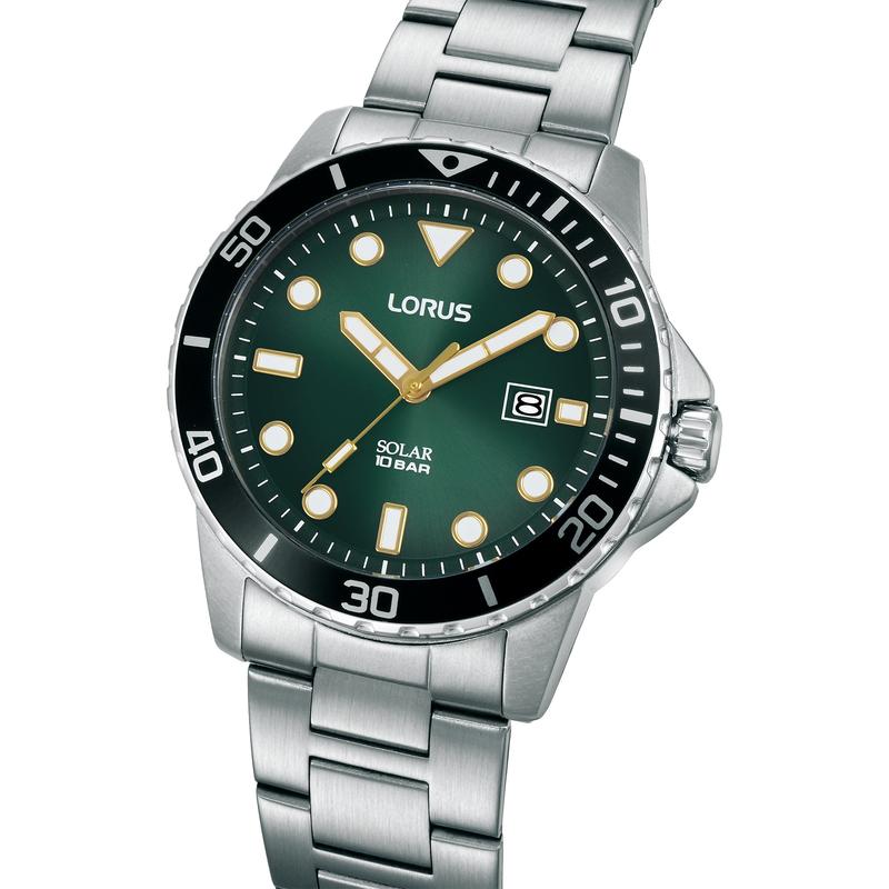 Lorus Sports Men's Solar Watch Dark Green Gradation Dial