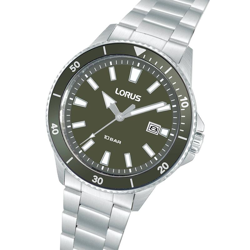 Lorus Sports RH903SX9 Quartz Watch Dark Green Matte Dial 40 mm