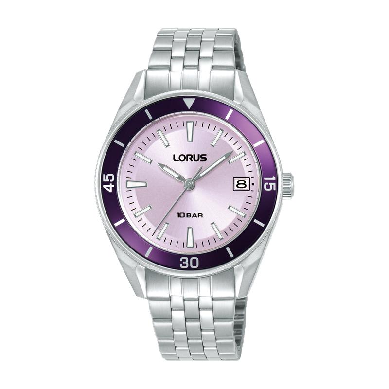 Lorus Sports RH941SX9 Women's 34mm Quartz Watch Light Purple Sunray Dial