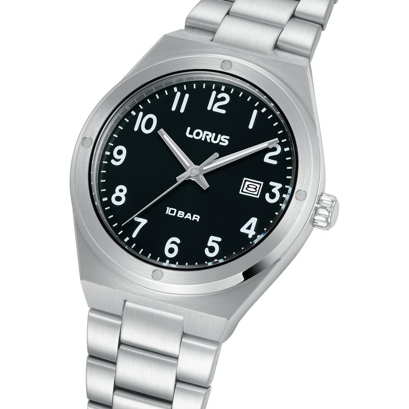Lorus Sports RH963SX9 Men's 40mm Quartz Watch Black Sunray Dial