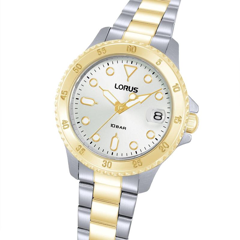 Lorus Sports Women's Quartz Watch Silver White Sunray Dial