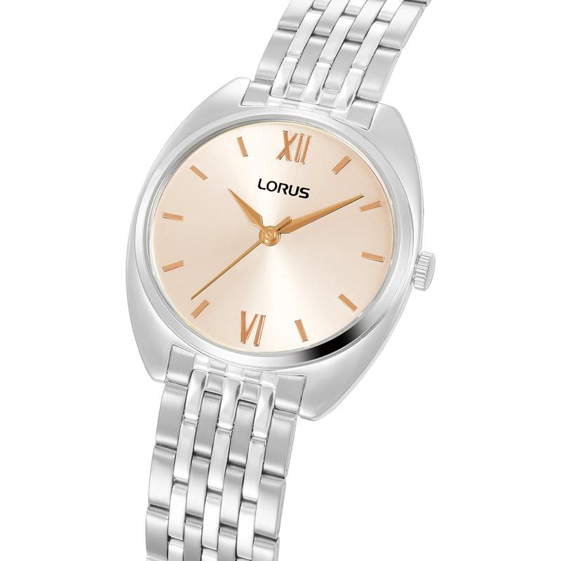 Lorus Women's 30mm Quartz Watch Silver Light Pink Sunray Dial