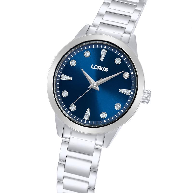 Lorus Women's Quartz Watch Dark Blue Sunray Dial