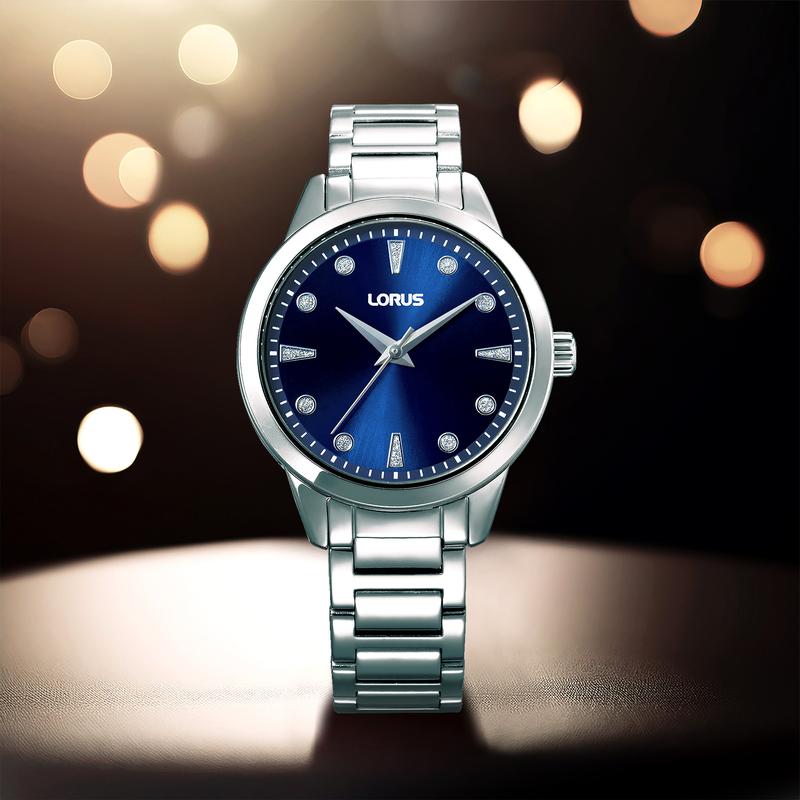 Lorus Women's Quartz Watch Dark Blue Sunray Dial