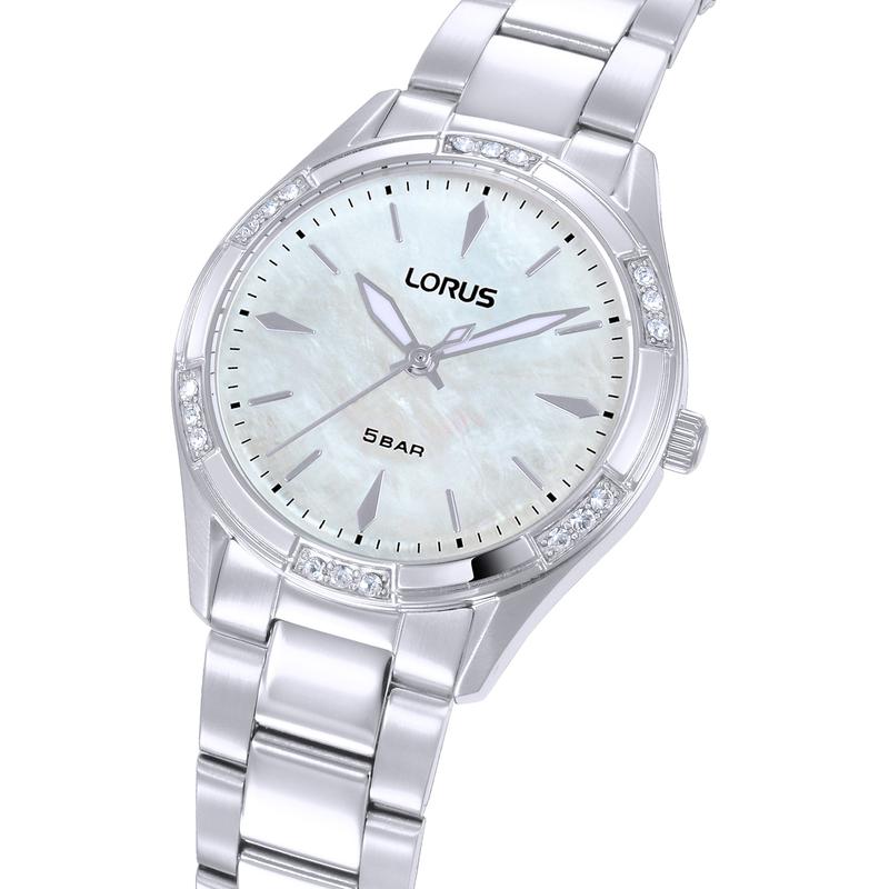 Lorus Women's Quartz Watch Silver White Mother-of-Pearl Dial