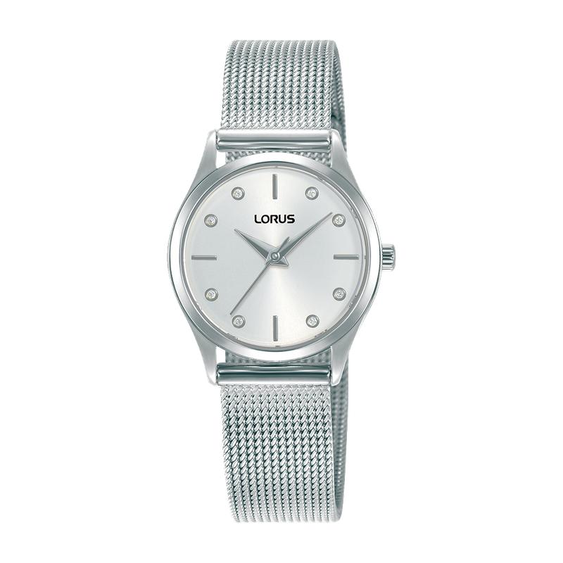 Lorus Women's Quartz Watch Silver White Sunray Dial