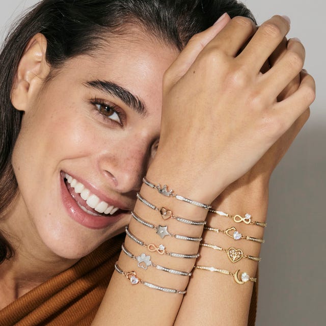 Shine Bright Milleluci Adjustable Stainless Steel Star Bracelet with Zirconia