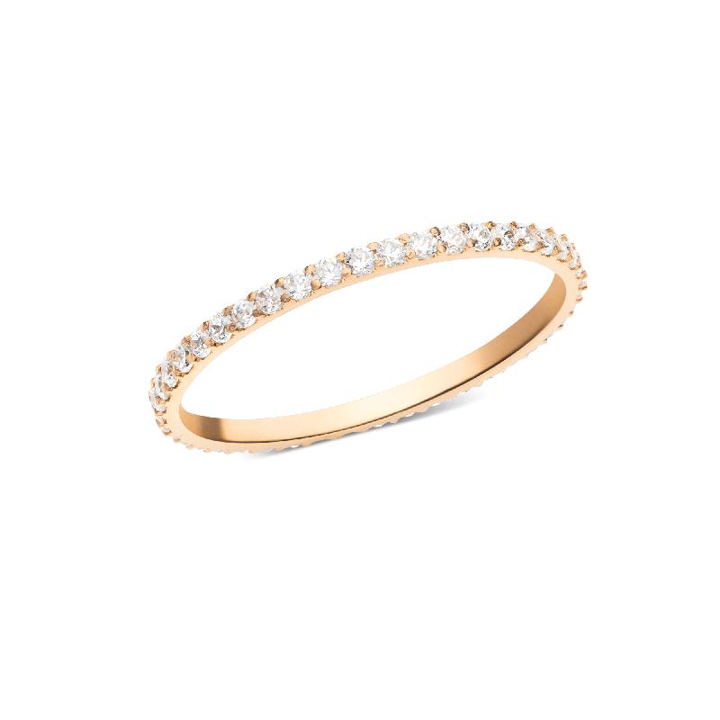 Mirelle Rose Gold Eternity Ring 1.4mm Minimalist Wedding Band