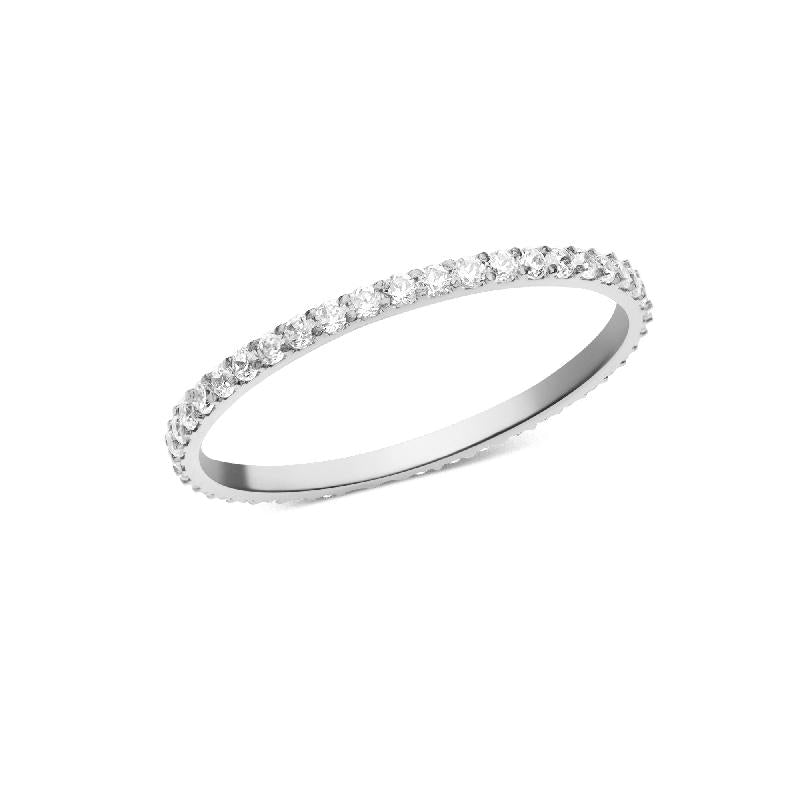 Mirelle Silver Eternity Ring with 1.4mm Minimalist Band