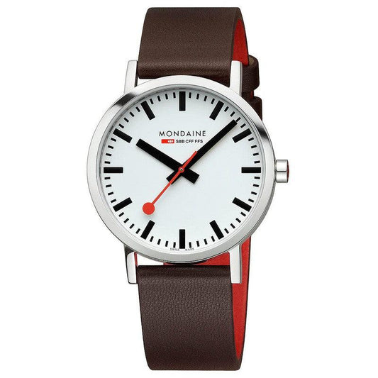 Mondaine Classic Brown Grape Leather Analogue Watch 40mm