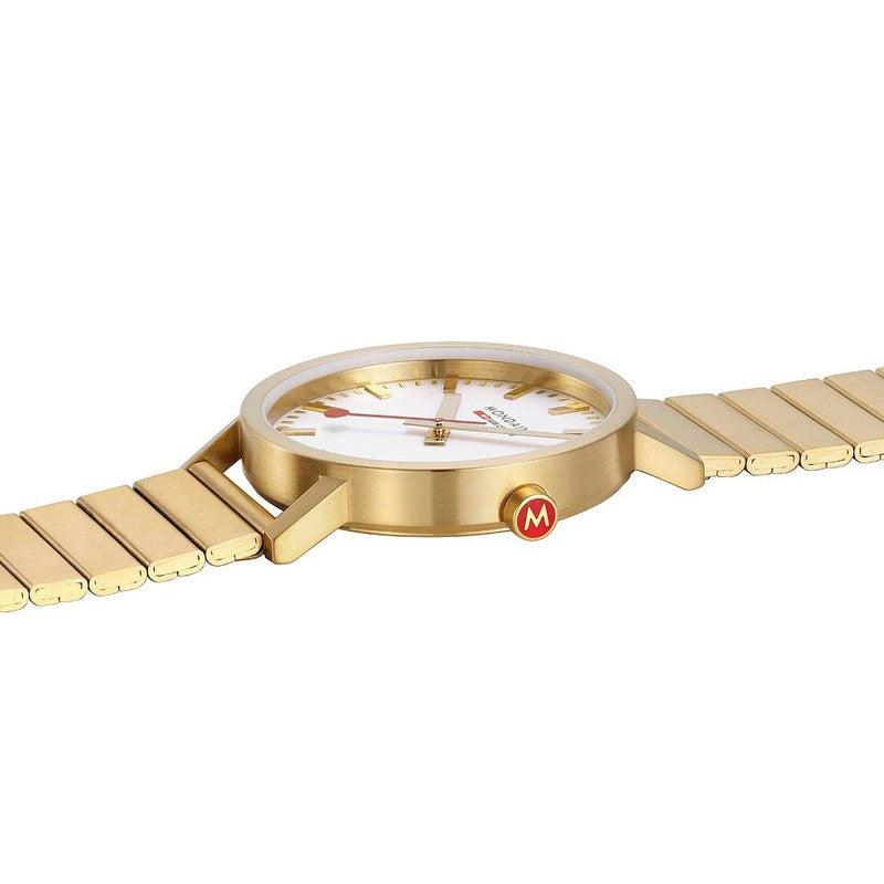 Mondaine Classic Golden Stainless Steel Analogue Watch 40mm