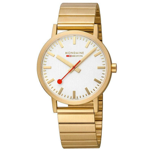 Mondaine Classic Golden Stainless Steel Analogue Watch 40mm