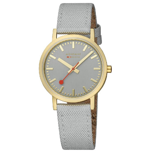 Mondaine Classic Good Gray Textile Analogue Watch 36mm