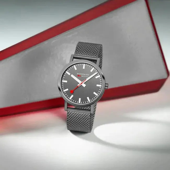 Mondaine Classic Quartz Watch Grey Dial
