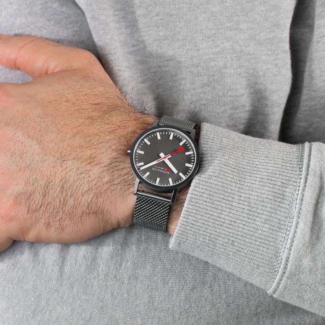 Mondaine Classic Quartz Watch Grey Dial