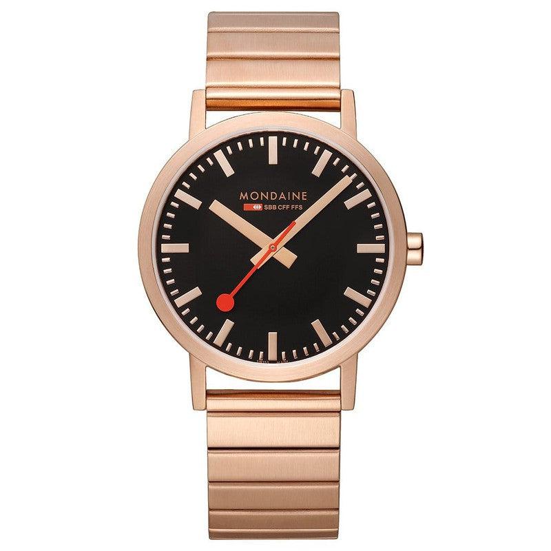 Mondaine Classic Rose Gold Tone Stainless Steel Analogue Watch 40mm