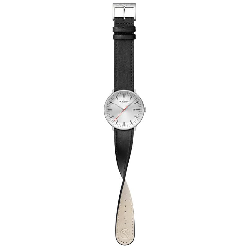 Mondaine Doppio 41mm Leather Watch