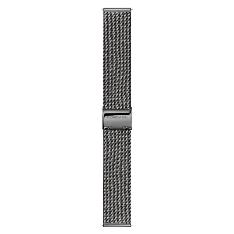 Mondaine Doppio Black Stainless Steel Watch