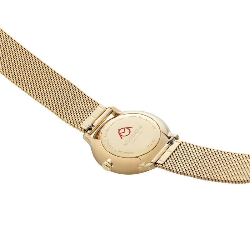 Mondaine Doppio Gold-Plated Stainless Steel Minimalist Quartz Watch