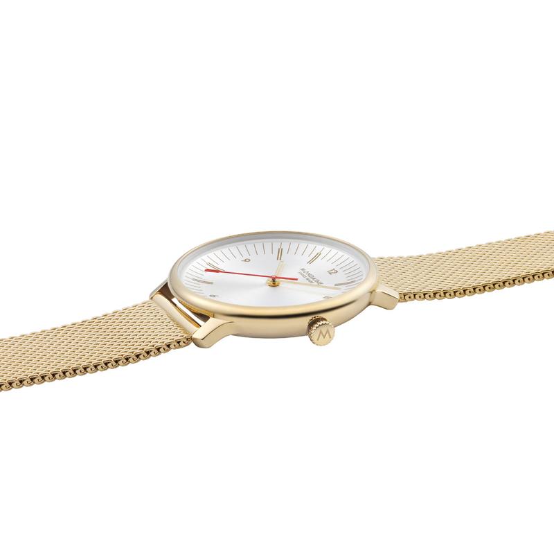 Mondaine Doppio Gold-Plated Stainless Steel Minimalist Quartz Watch