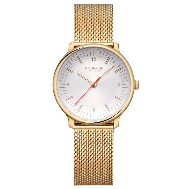 Mondaine Doppio Gold-Plated Stainless Steel Minimalist Quartz Watch