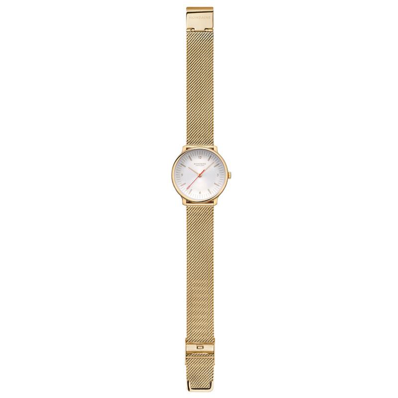 Mondaine Doppio Gold-Plated Stainless Steel Minimalist Quartz Watch