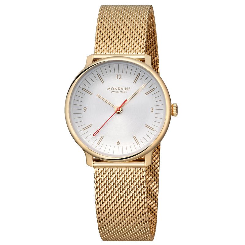 Mondaine Doppio Gold-Plated Stainless Steel Minimalist Quartz Watch