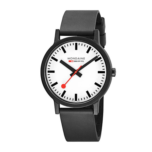 Mondaine Essence Black Rubber Strap 41mm