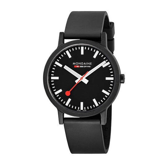 Mondaine Essence Black Rubber Strap 41mm