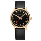 Mondaine Evo2 Black Leather Analogue Watch 40mm