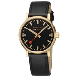 Mondaine Evo2 Black Leather Analogue Watch 40mm