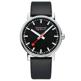 Mondaine Evo2 Black Vegan Leather Analogue Watch 43mm