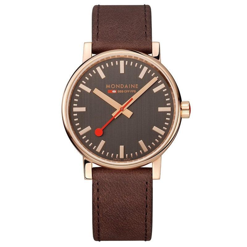 Mondaine Evo2 Brown Leather Analogue Watch 40mm