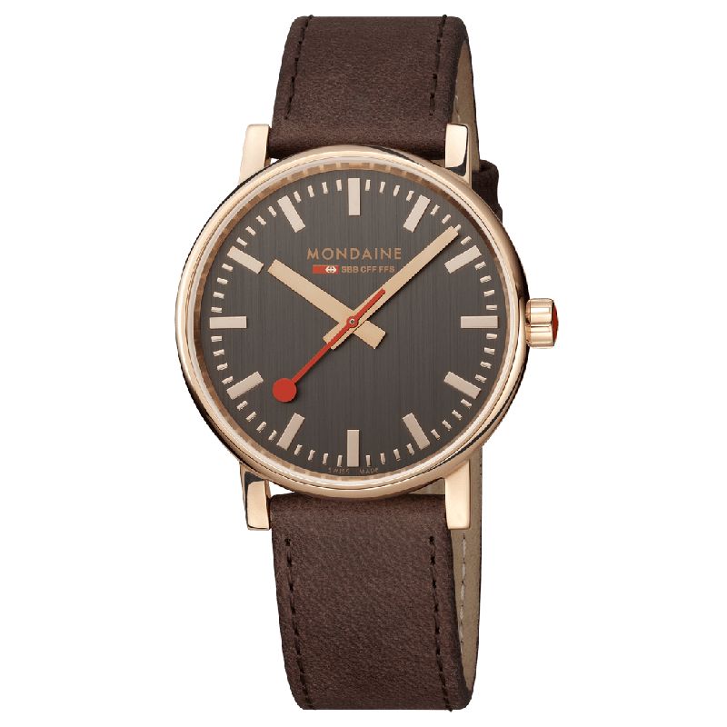 Mondaine Evo2 Brown Leather Analogue Watch 40mm