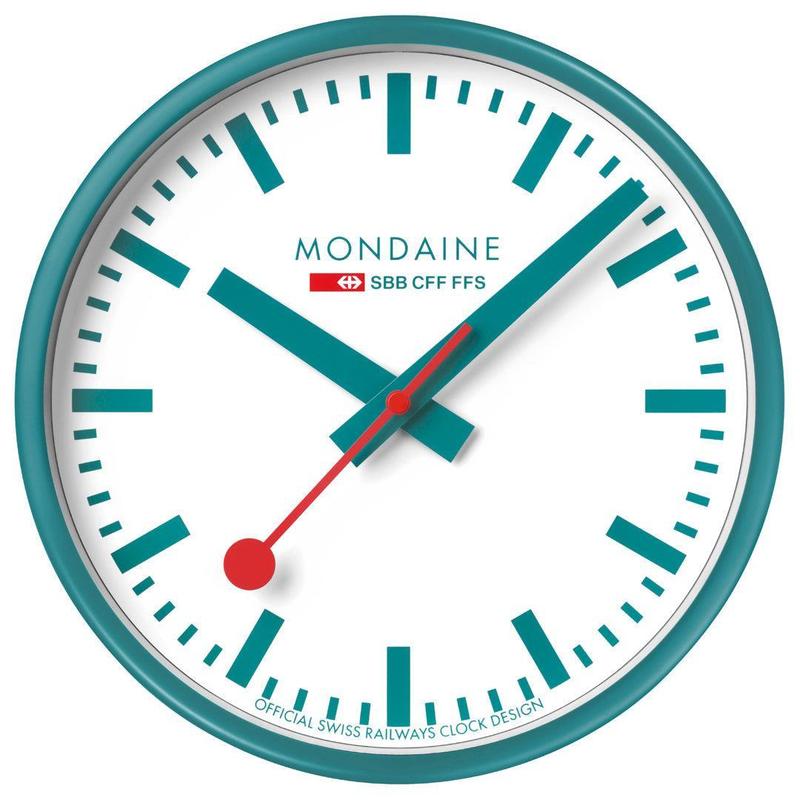 Mondaine Official Swiss Railways Teal Limited Edition Wall Clock