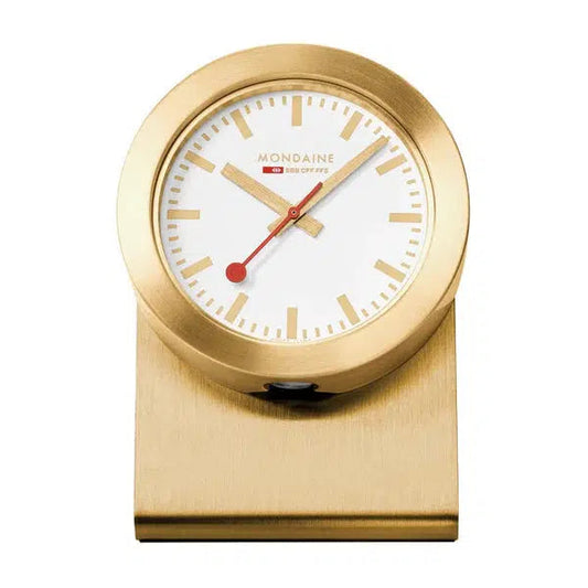Mondaine Table Clock Gold Tone 50mm